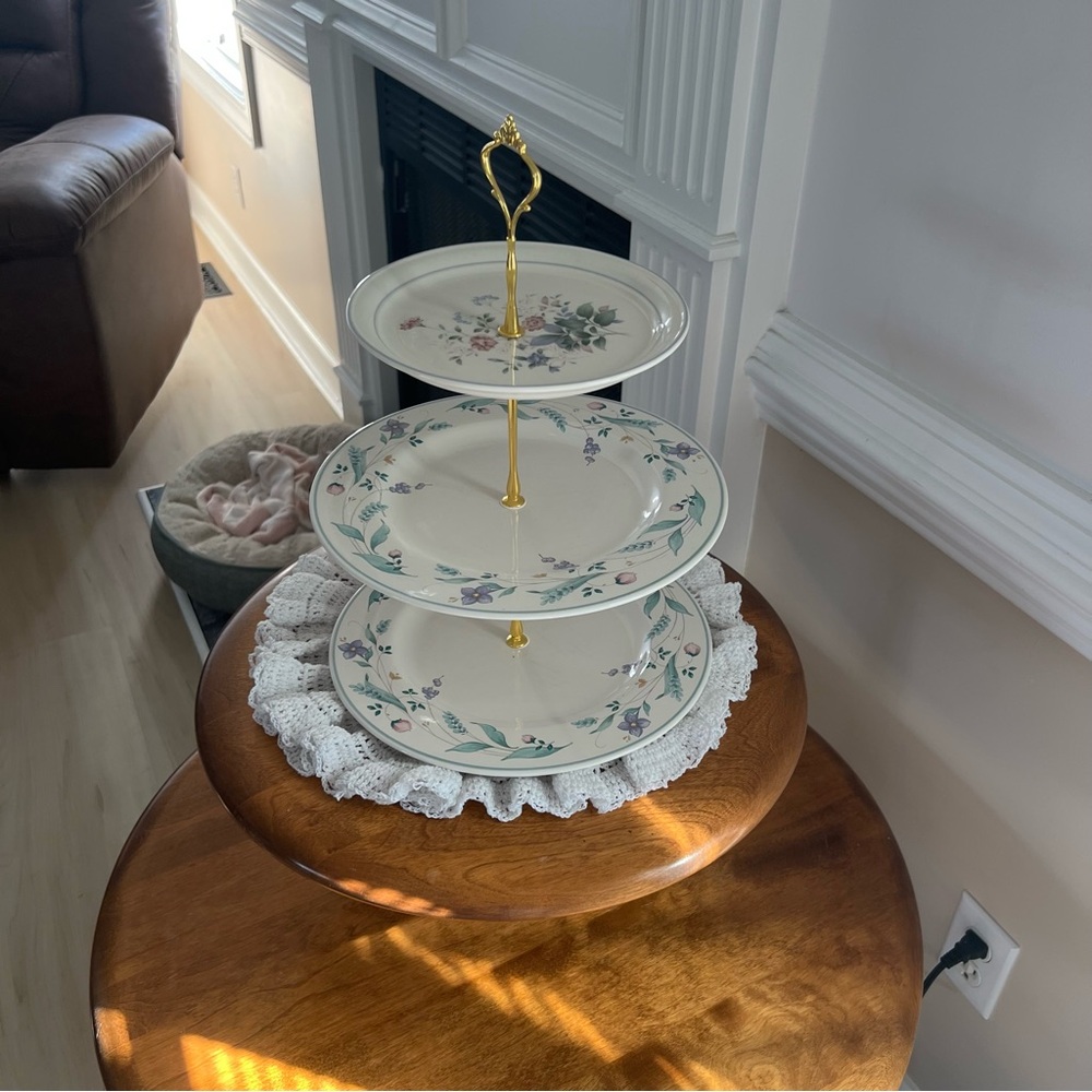 BY ONE GET ONE FREE
Three-Tier Ceramic Serving Stand in Cream with Floral